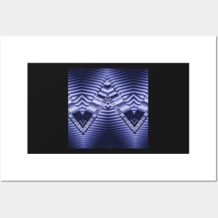 Blue Stripes Fractal Posters and Art